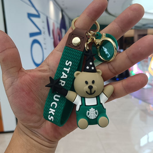 Starbucks Teddy Bear Keychain
