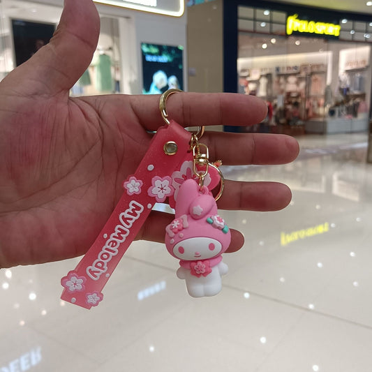 Pink Sakura Sanrio Cinnamoroll Figurine Keychain