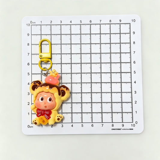 Star Cartoon Face Resin Charm Keychain