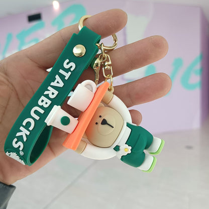Starbucks Teddy Bear Keychain