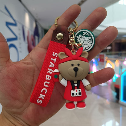 Starbucks Teddy Bear Keychain