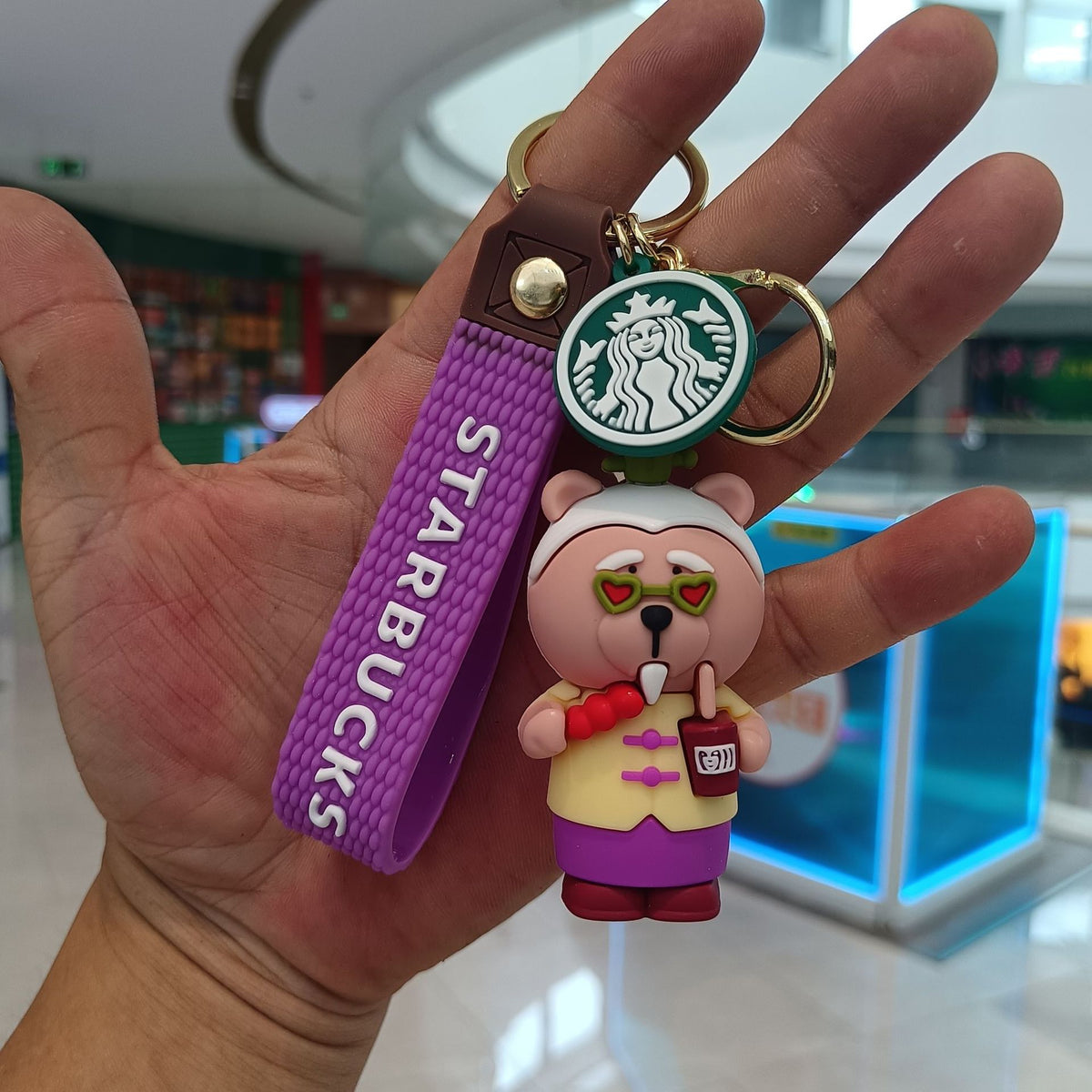 Starbucks Teddy Bear Keychain