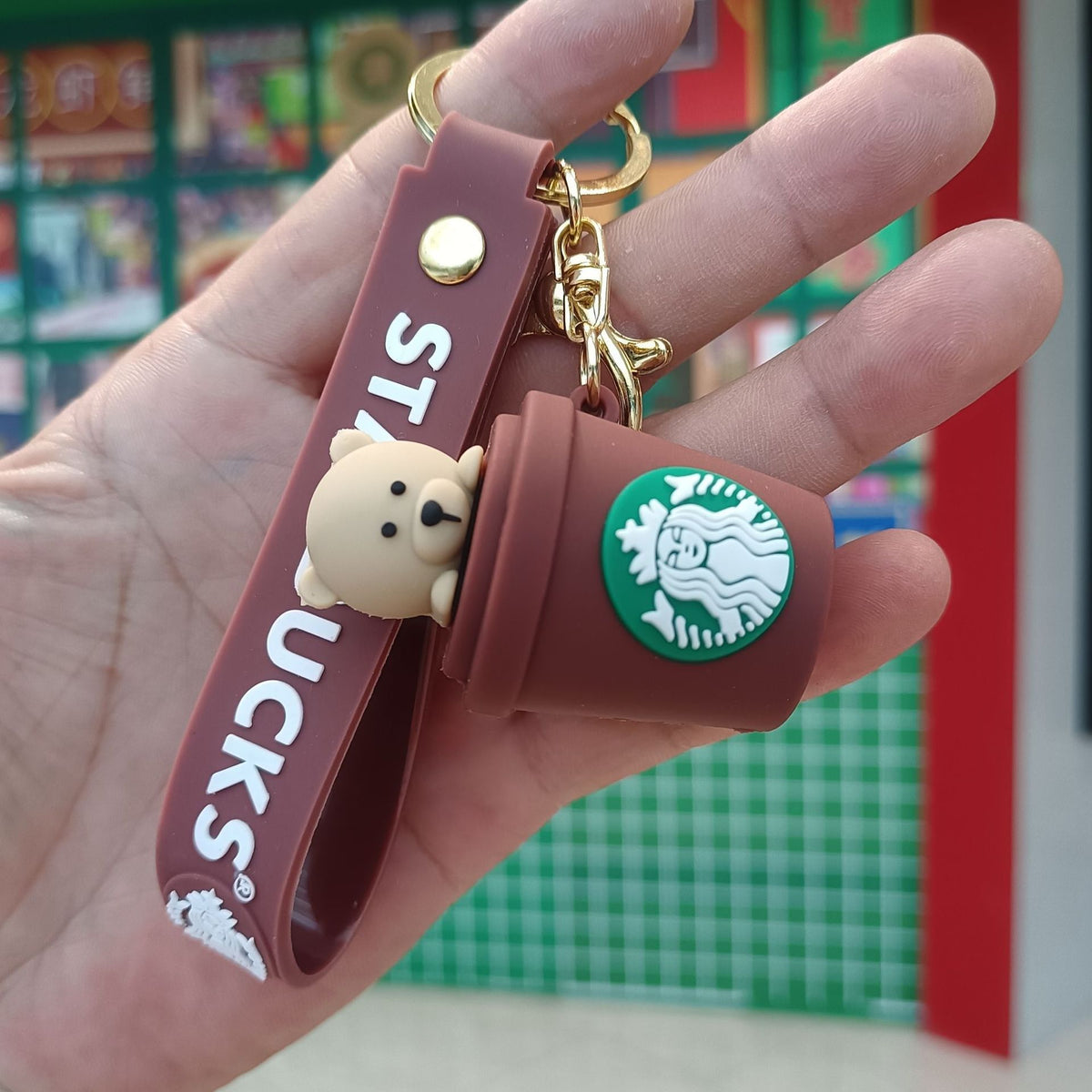 Starbucks Teddy Bear Keychain