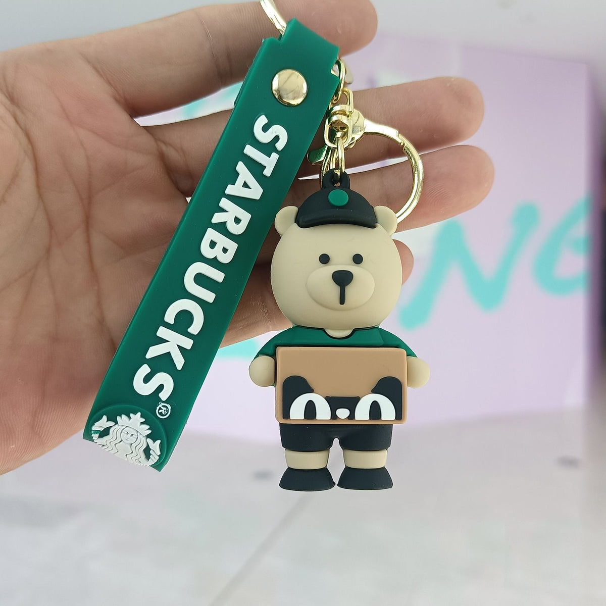 Starbucks Teddy Bear Keychain