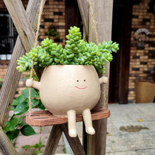 Load image into Gallery viewer, Swing Face Planter Pot Hanging Resin Flower Head Planters for Indoor Outdoor Plants Succulent Pots for String of Pearls Plant Live Gift Ideas for Mother, Christmas
