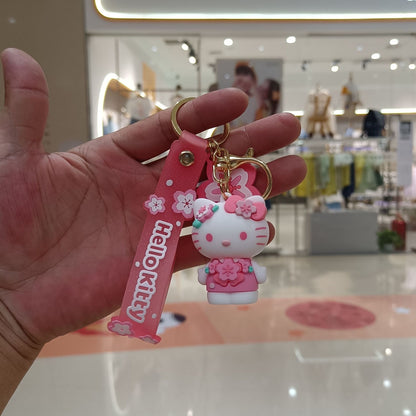 Pink Sakura Sanrio Cinnamoroll Figurine Keychain