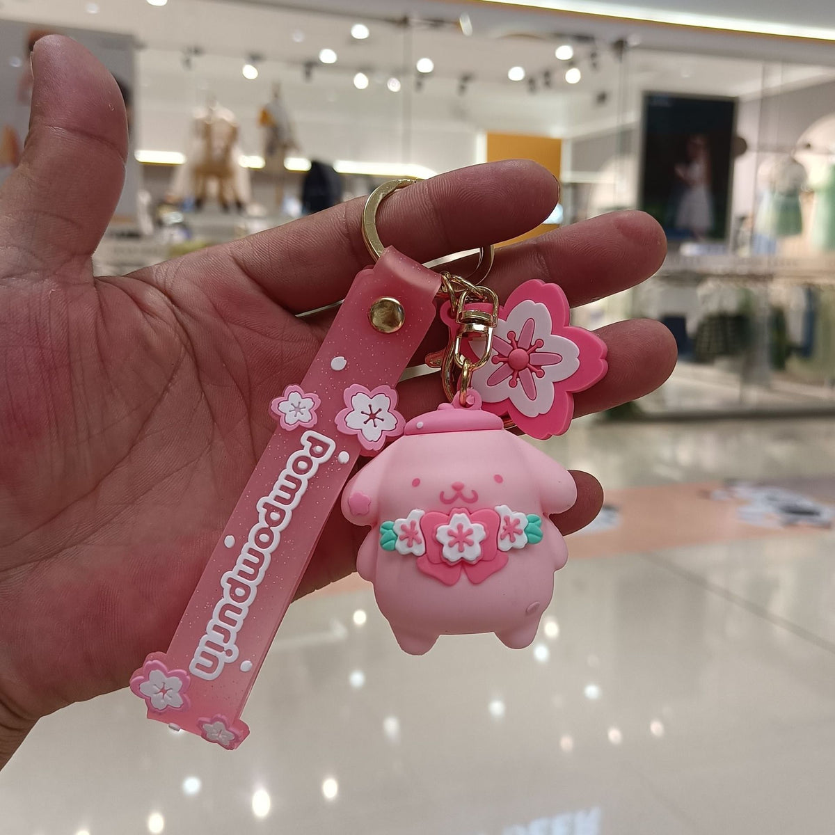 Pink Sakura Sanrio Cinnamoroll Figurine Keychain