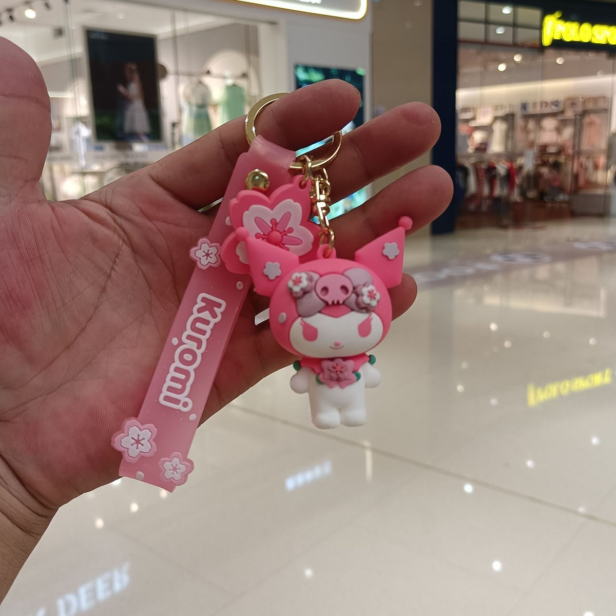 Pink Sakura Sanrio Cinnamoroll Figurine Keychain