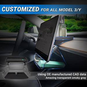 Tesla Model 3 Model Y Center Console Organizer Armrest Hidden Storage Box Accessories for 2016-2023 Model 3 2020-2024 Model Y