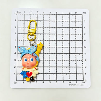 Star Cartoon Face Resin Charm Keychain