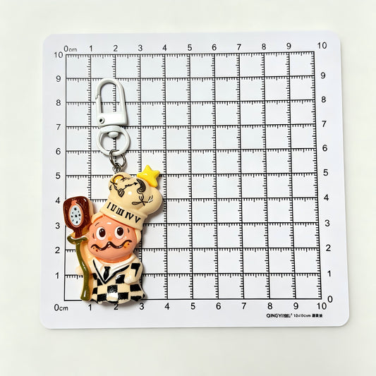 Star Cartoon Face Resin Charm Keychain