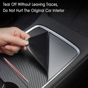 Center Console Wrap Kit Carbon Fiber Console Cover Interior Decoration Wrap Kit Compatible with Tesla Model 3 Model Y 2021 2022 2023Tesla Accessories (Matte Carbon Fiber)