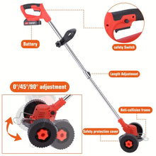 Load image into Gallery viewer, Lawn Mower, Handheld Mower, Cordless Mower, Electric Garden Mower, Cordless Weed Eater, Rechargeable Trimmer, Lightweight, 90 Degree Adjustable Head, Battery Powered Lawn Trimmer
