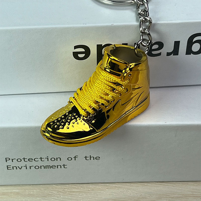 Mini Electroplated 3D Basketball Shoe Keychain - Style-09 - AJ23826454