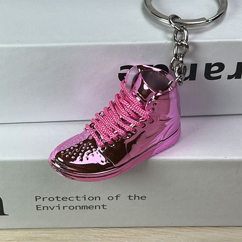 Mini Electroplated 3D Basketball Shoe Keychain - Style-11 - AJ23826456