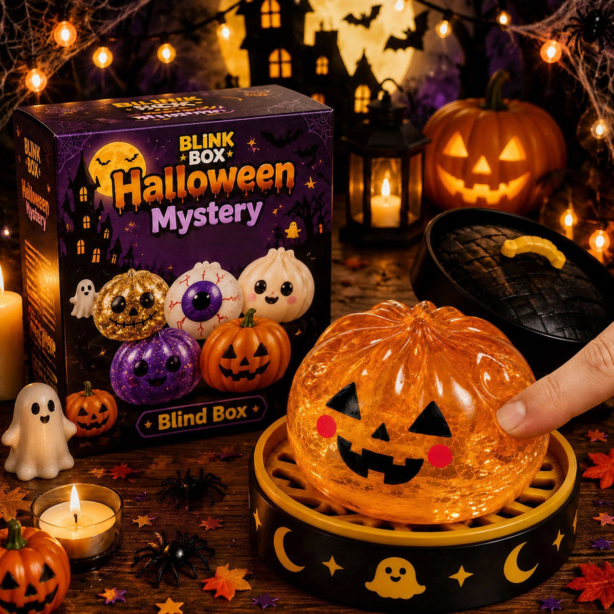 Halloween Jelly Bun Squeeze Squishy Toy - Pumpkin Jack