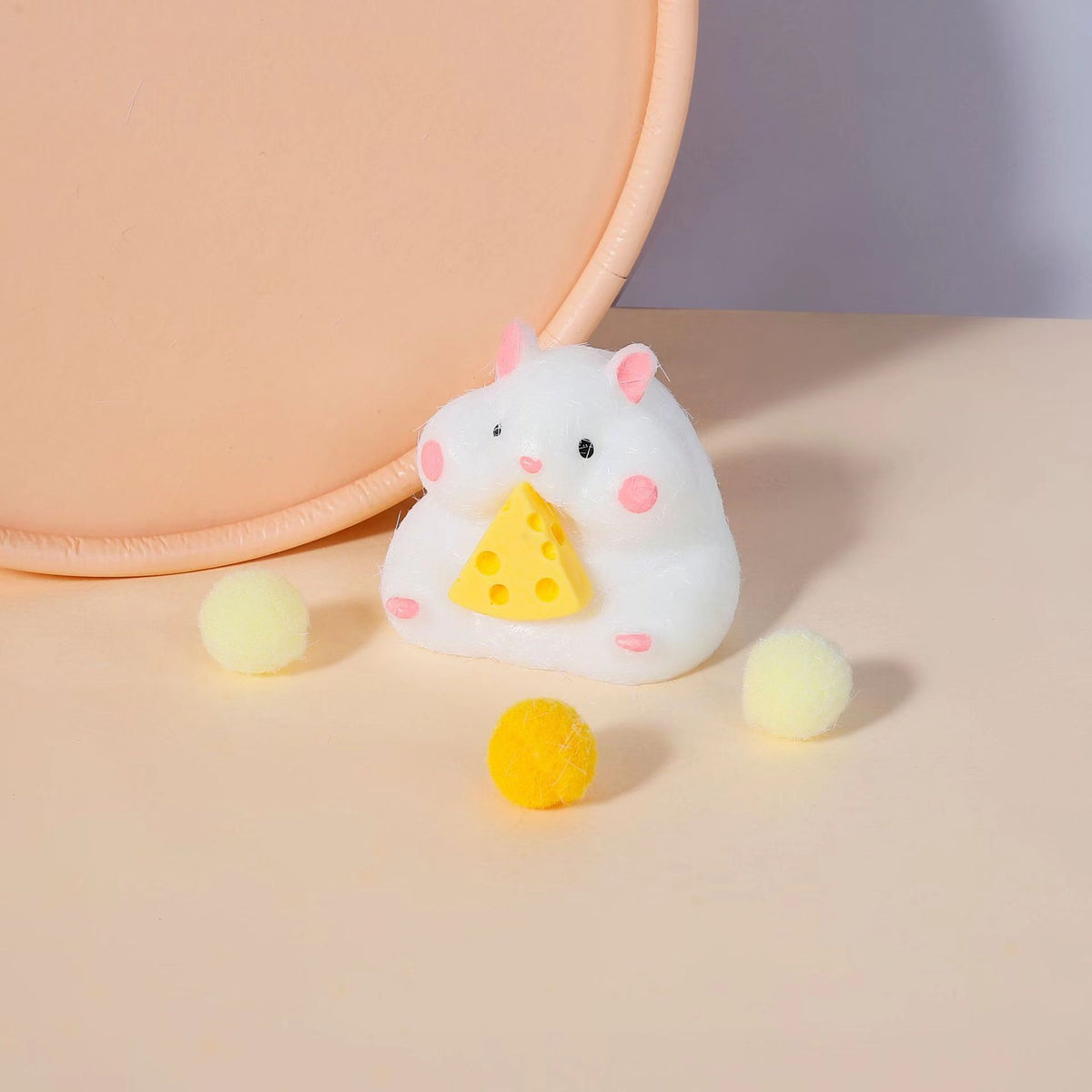 Slow-Rising Soft Cute Stress Relief Squishy Toy - Hamster - Milky White
