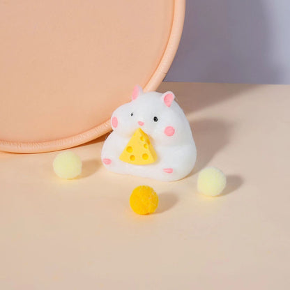 Slow-Rising Soft Cute Stress Relief Squishy Toy - Hamster - Milky White