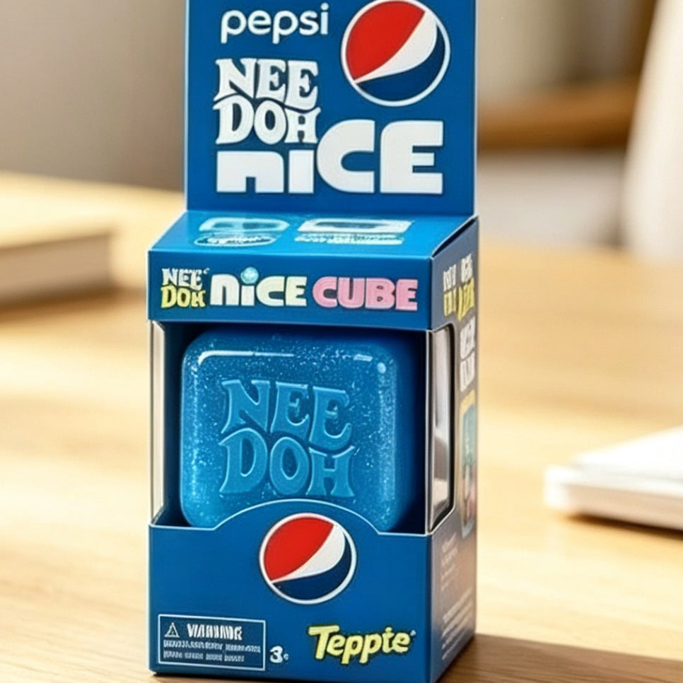 NeeDoh Cube Squishy Toy - Pepsi - 5.5 cm