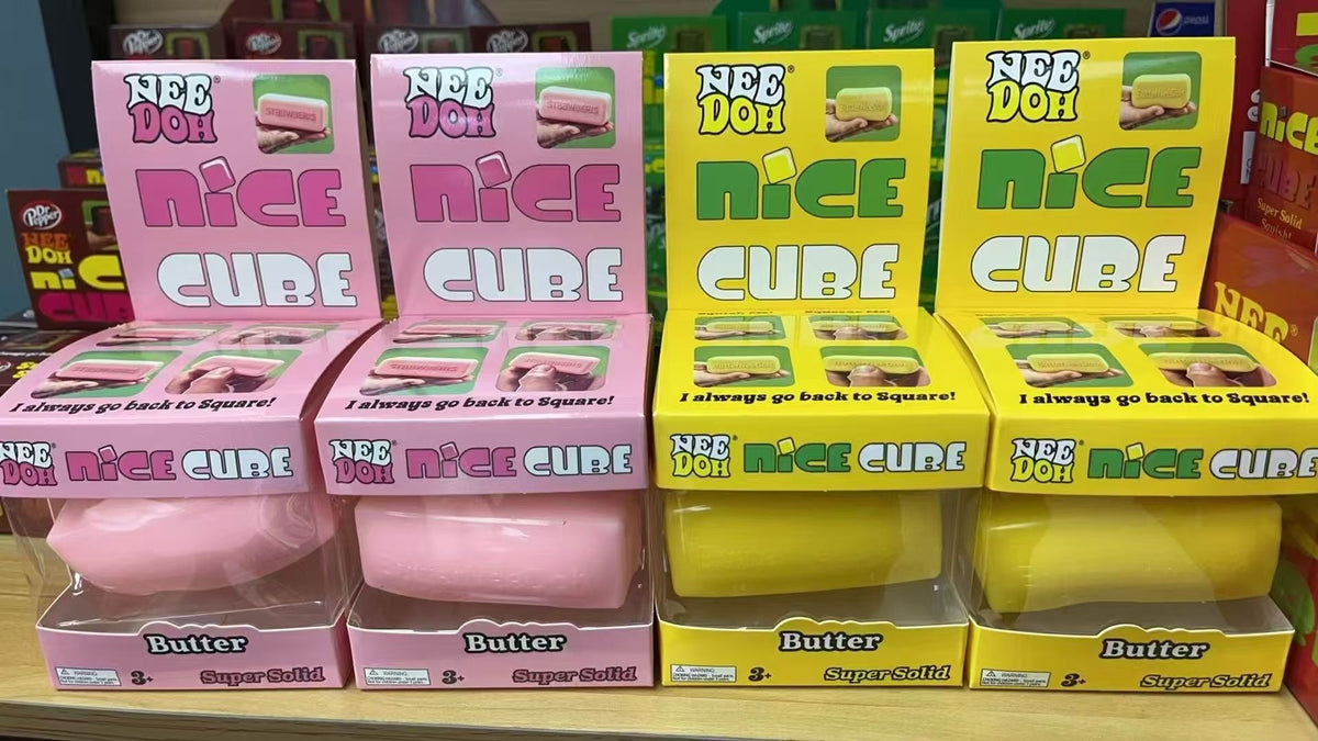 NeeDoh Cube Squishy Toy - Pink Butter