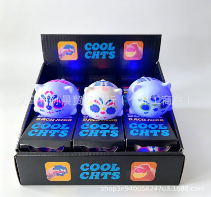 NeeDoh Cube Squishy Toy - Cool Cat - LED Flashing
