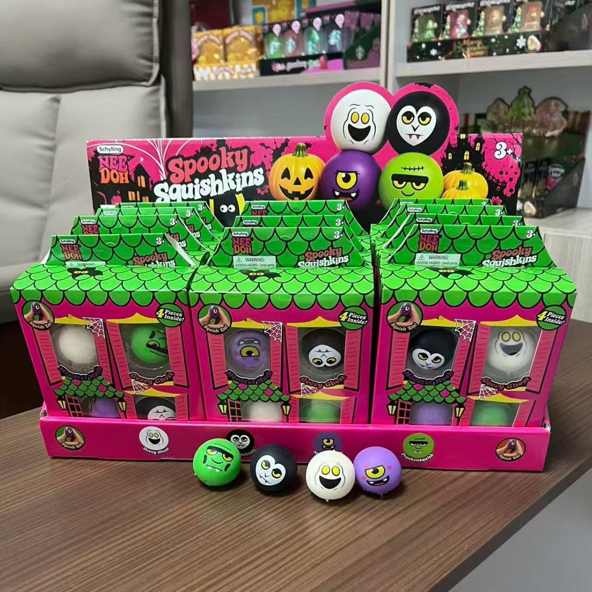 NeeDoh Cube Squishy Toy – Glow-in-the-Dark Malt Candy Style - Halloween Series - Flour Texture