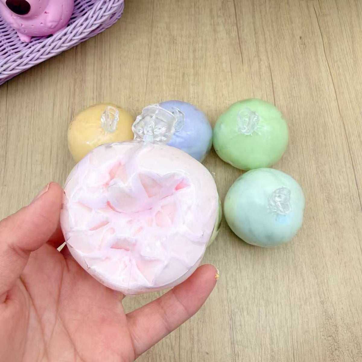 Crunchy Handmade Ball Squishy Toy - Strawberry Crunch Ball