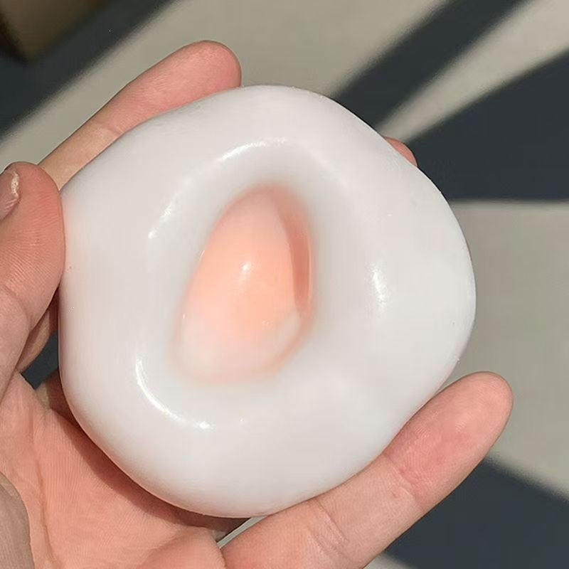 Mochi Squishy Toy - Orange - 6 cm - Includes Air Pump