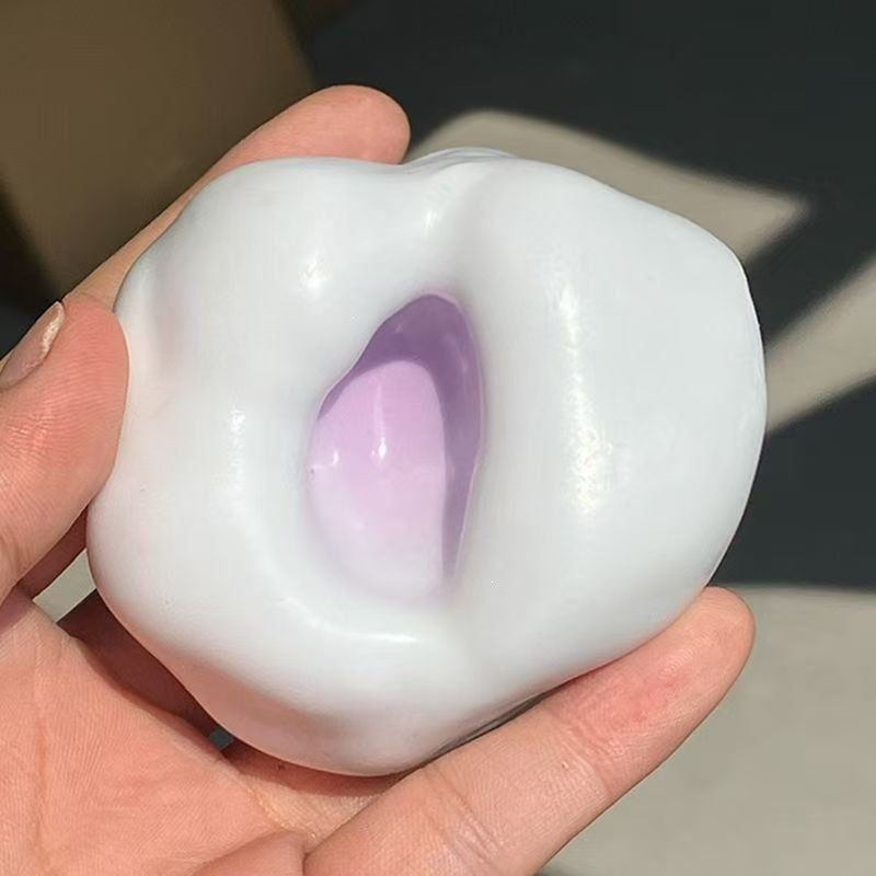 Mochi Squishy Toy - Taro - 6 cm - Includes Air Pump