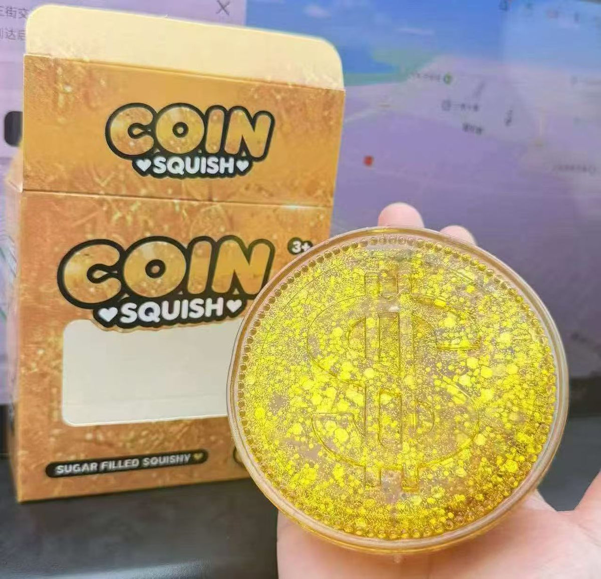 Giant TPR Realistic Squishy Toy - Large Gold Coin - Maltose Style