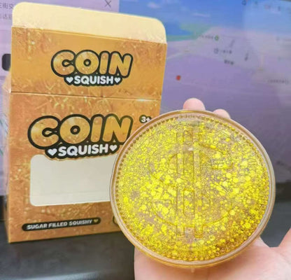 Giant TPR Realistic Squishy Toy - Large Gold Coin - Maltose Style