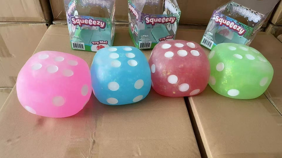 Giant TPR Realistic Squishy Toy - Large Dice - Multicolor