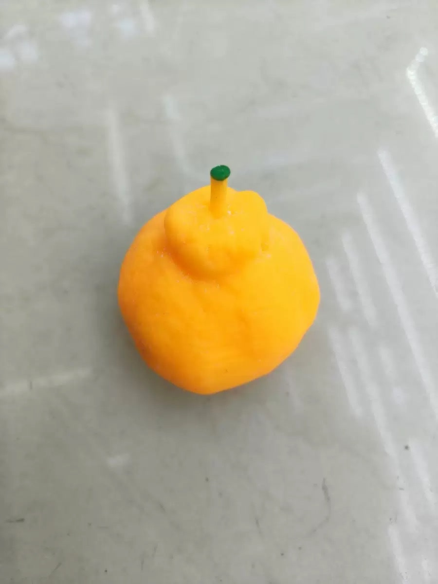 Realistic Squishy Stress Relief Toy - Orange Handmade Ball - Building Block Style - Bagged