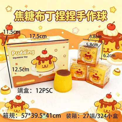 Realistic Squishy Stress Relief Toy - Pudding - Building Block Style - Boxed + Full Box