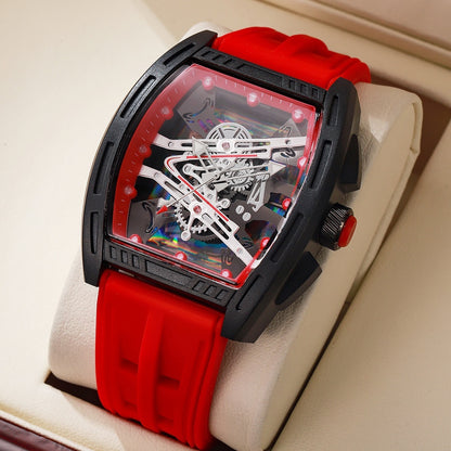 Skeleton Fashion Men's Watch - Red - WT23826373
