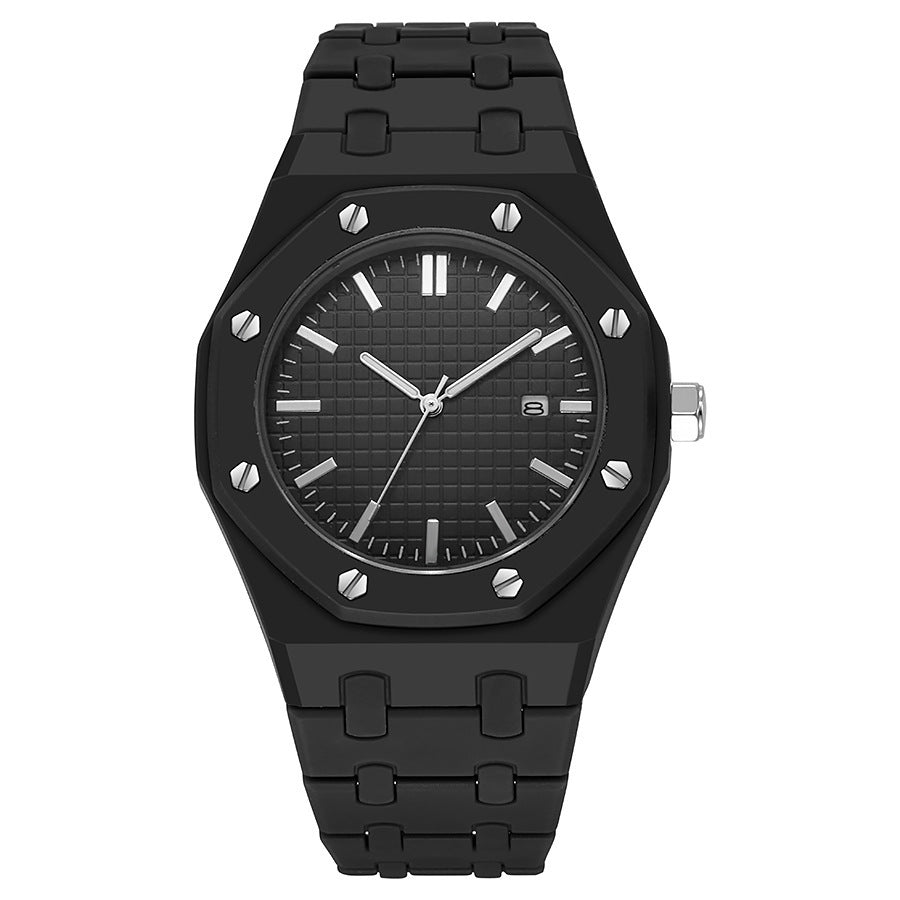Calendar Plastic Watch - Black - WT23826376