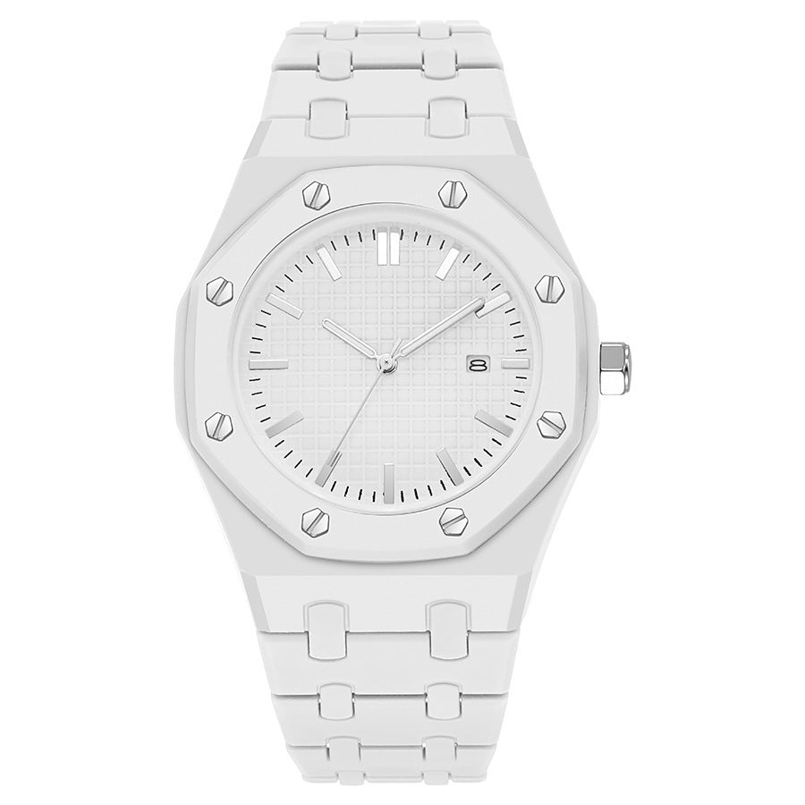 Calendar Plastic Watch - White - WT23826377