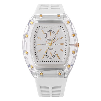 Transparent Tonneau Fashion Watch - White - WT23826380