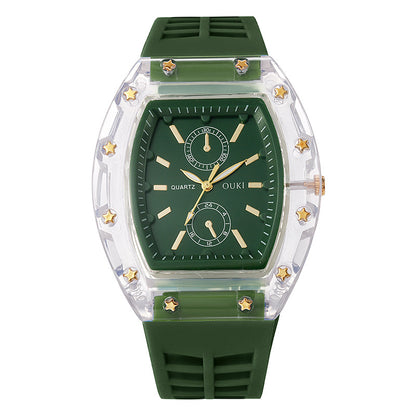 Transparent Tonneau Fashion Watch - Green - WT23826385