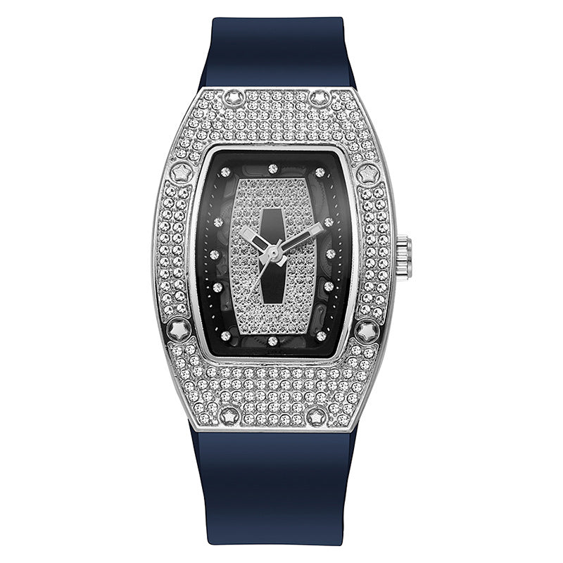 Tonneau Rhinestone Quartz Women's Watch - Blue - WT23826391