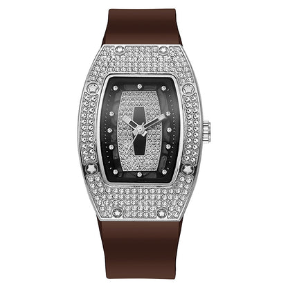 Tonneau Rhinestone Quartz Women's Watch - Brown - WT23826392