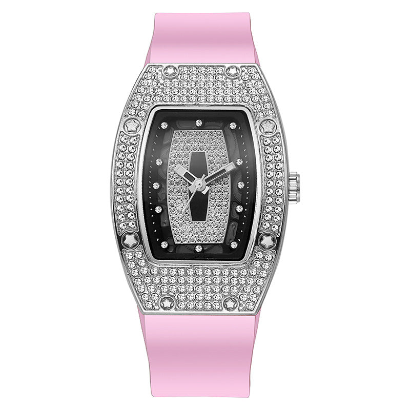 Tonneau Rhinestone Quartz Women's Watch - Pink - WT23826394