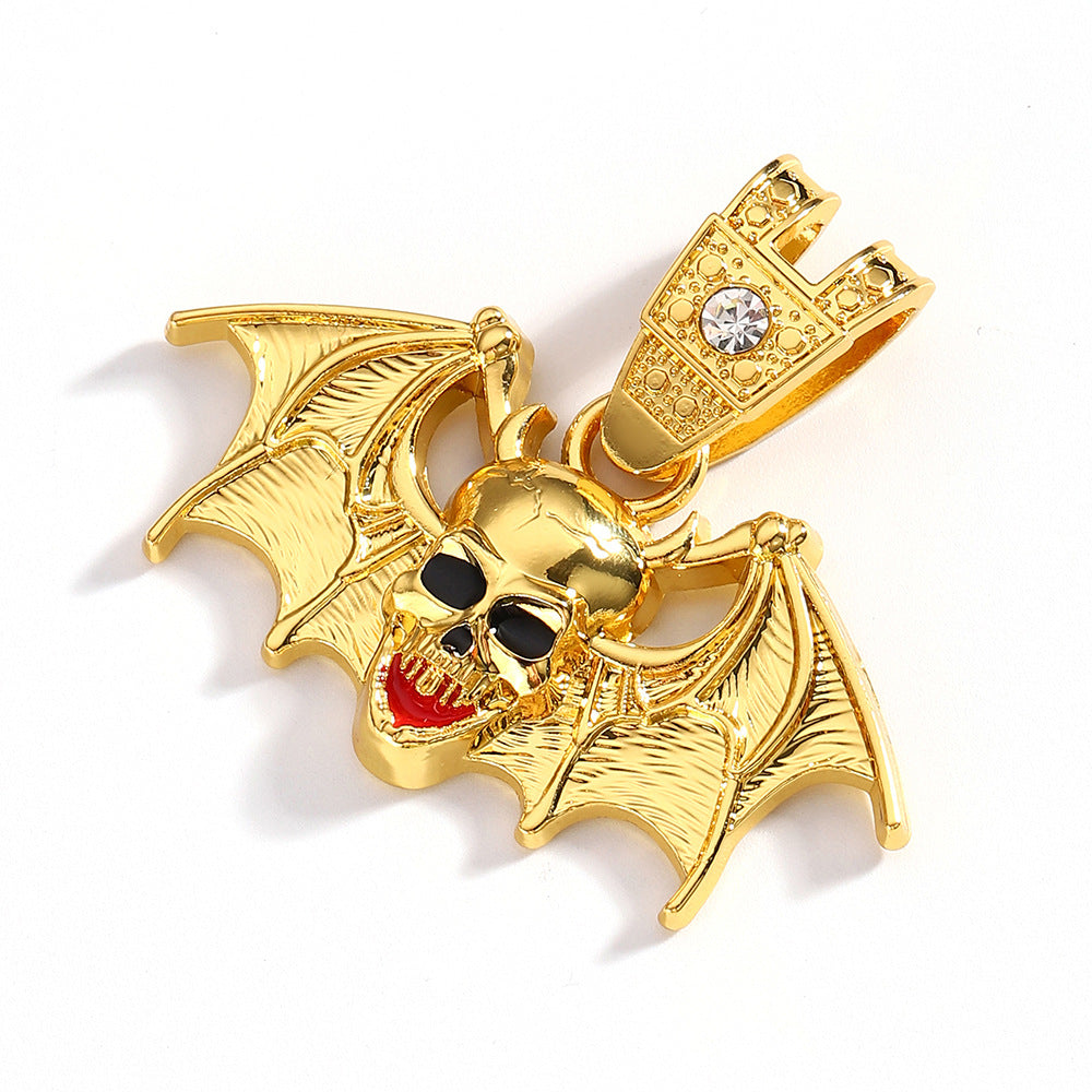 Skull Alloy Pendant Necklace - Gold Pendant Only