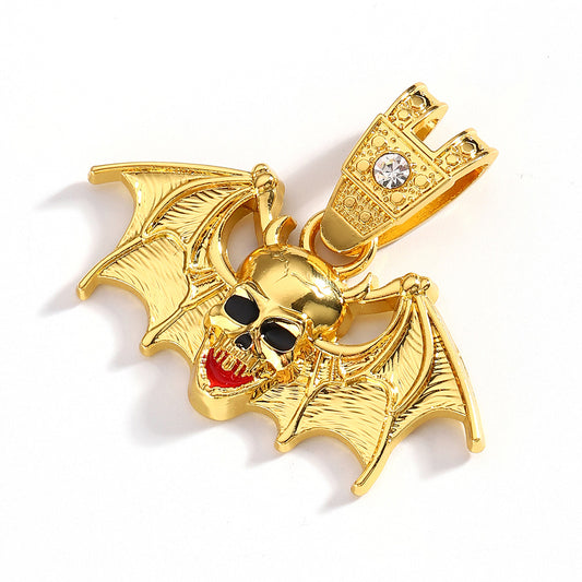 Skull Alloy Pendant Necklace - Gold Pendant Only