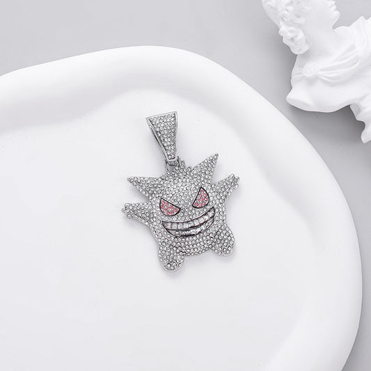 Gengar Alloy Pendant Necklace - Silver Pendant Only