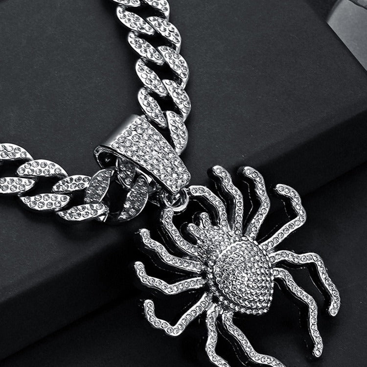 Large Spider Pendant Necklace - Silver Pendant Only (No Chain)