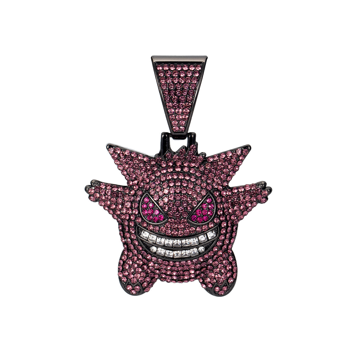 Fully Iced Alloy Gengar Pendant Necklace - Purple Pendant Only