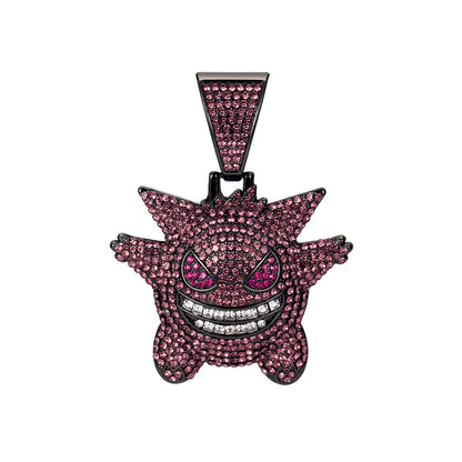 Fully Iced Alloy Gengar Pendant Necklace - Purple Pendant Only