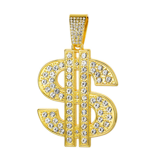 Classic Dollar Sign Pendant Necklace - Gold Pendant Only