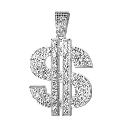 Classic Dollar Sign Pendant Necklace - Silver Pendant Only